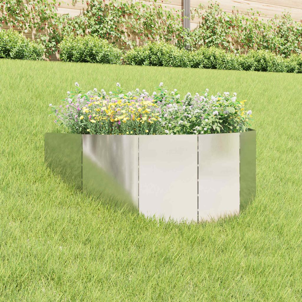 Lawn Edging 100 x 45 cm Steel Silver