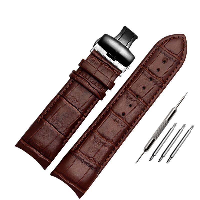 Ремешок для часов из натуральной кожи 22 мм, 23 мм, 24 мм для Tissot T035.407A T035.617A 627A, ремешок для часов, браслеты с пряжкой-бабочкой