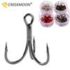 20 шт./коробка Тройной крючок Цвет черный никель Крючок для рыбы 2/4/6/8/10# Высокоуглеродистая сталь Тройные крючки Снасть Загнутые Тройные Крючки Набор Якорные Крючки Для Моря