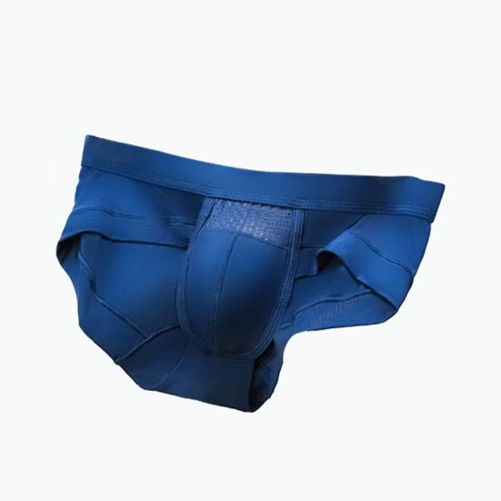 Men Briefs Low Waist Solid Color Breathable Elastic Sweat Absorption Anti-septic Slim Fit