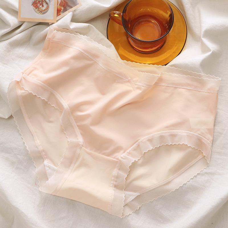 Женские бесшовные трусики Ice Silk, тонкие трусики со средней талией, утягивающие дышащие трусики большого размера