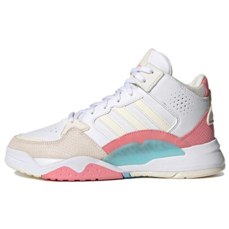 adidas Neo 5-я четверть Синтетическая кожа Модные спортивные Нескользящие Износостойкие Средние ретро баскетбольные кроссовки Женские кроссовки Белый Бежевый FY6051