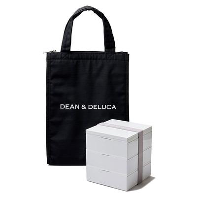 DEAN & DELUCA Трехъярусный маленький контейнер и сумка-холодильник, Черный, Средний набор