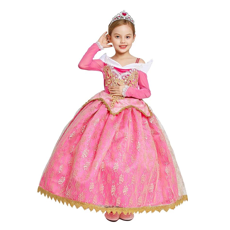 New Princess Costume Girls Party Role Paly Dress Up Halloween Costumes Princess Dress Children Party Cosplay Dress with Accessories