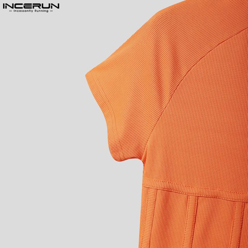 INCERUN Мужские футболки с круглым вырезом, коротким рукавом, для спортзала, спорта, повседневные, приталенные