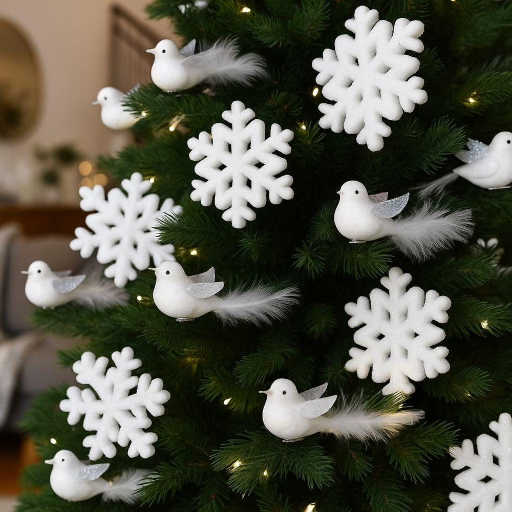 Флокированный Рождественский Подвесной Кулон Елка Белый Медведь Снежинка Подвесной Кулон Домашнее Украшение