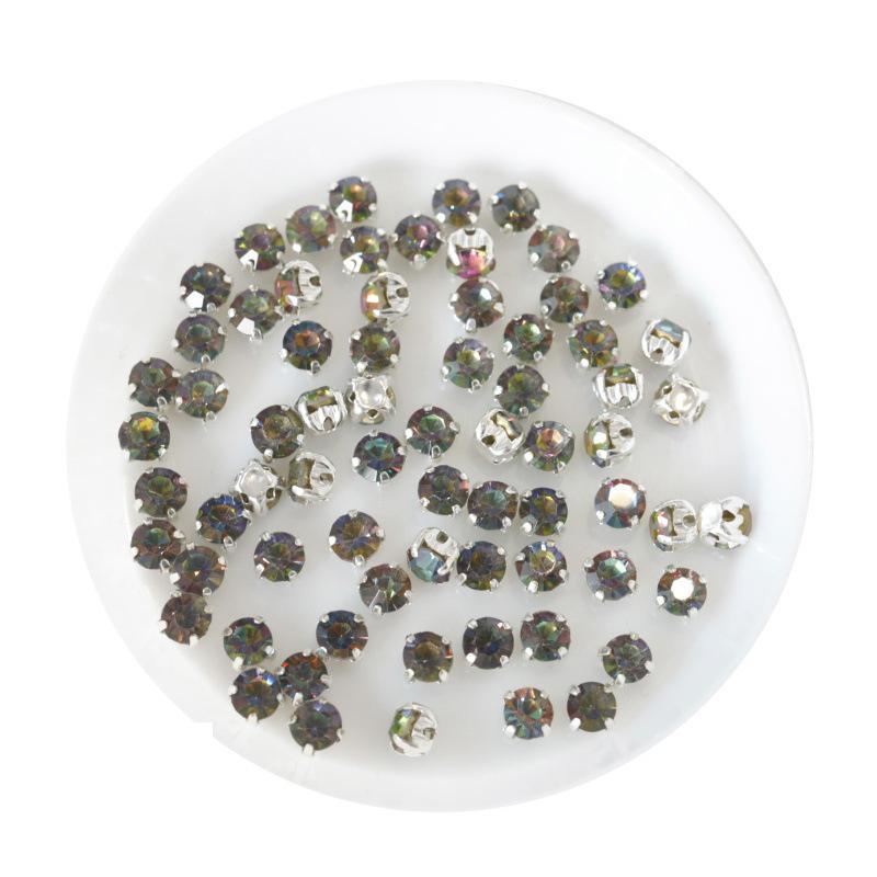 Стразы одиночные коготь цветной коготь дрель круглая полая сделай сам свадебное платье хрустальные коготь дрель аксессуары стразы пришиваем бусины