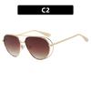 Hot Sale Sunshade Hollow Glasses Metal Frame Oversized UV400 Protection Colorful Lens Fashionable Sunglasses for Unisex