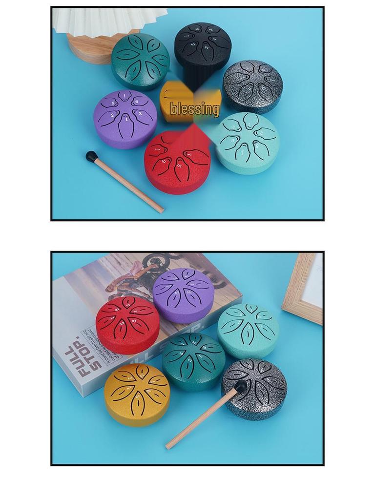 Мини 3-дюймовый стальной язычковый барабан для начинающих - детский перкуссионный инструмент