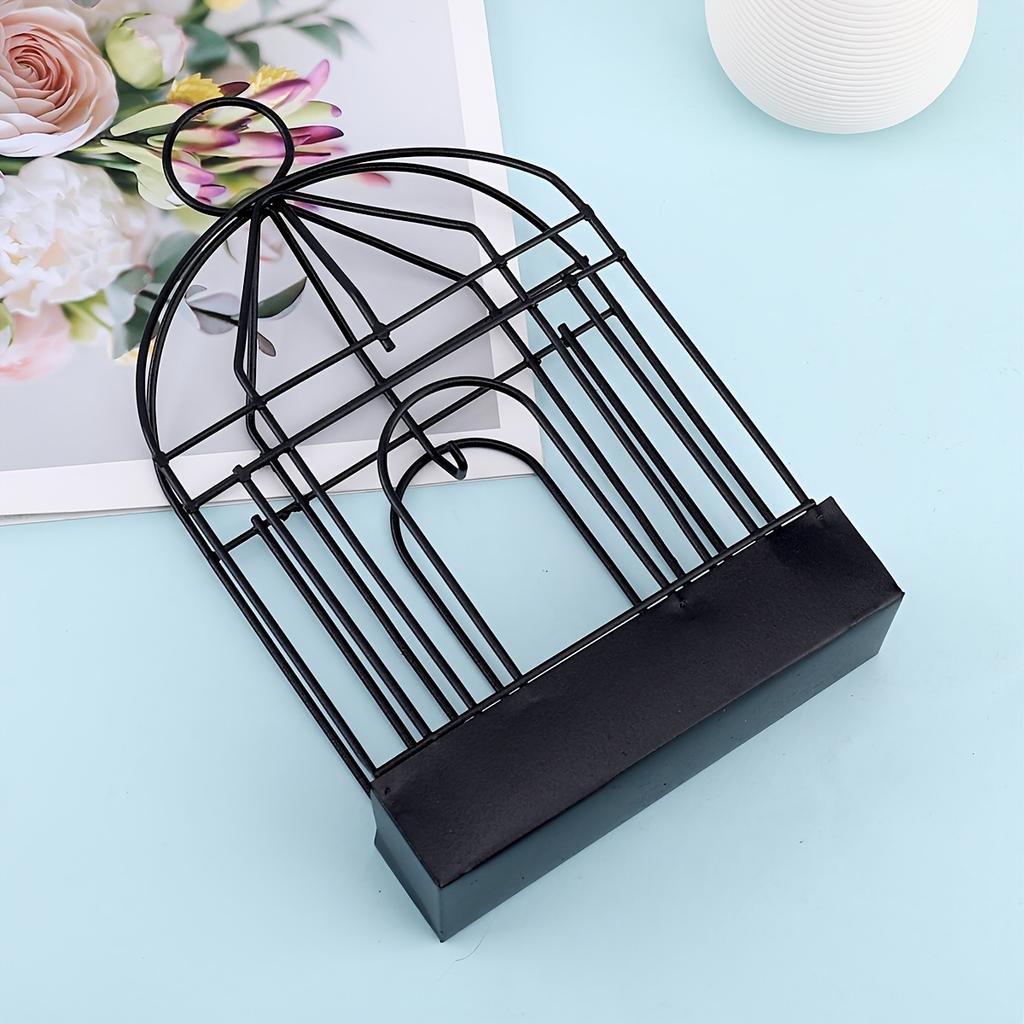 1 шт. Металлический держатель для спирали от комаров - Дизайн птичьей клетки, средство от насекомых для использования на открытом воздухе/в помещении, прочный металл с золотистой отделкой, не требует электричества