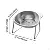 Raised Cat Bowl Dog Water Food Anti Slip 15° Tilted Stable Elevated Pet Feeder with Stand for