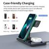 Wireless Charger LED Light Phone Stand 4 In 1 For iPhone 16 15 14 13 12 Apple Watch 8 7 6 AirPods Foldable Fast Charging Station