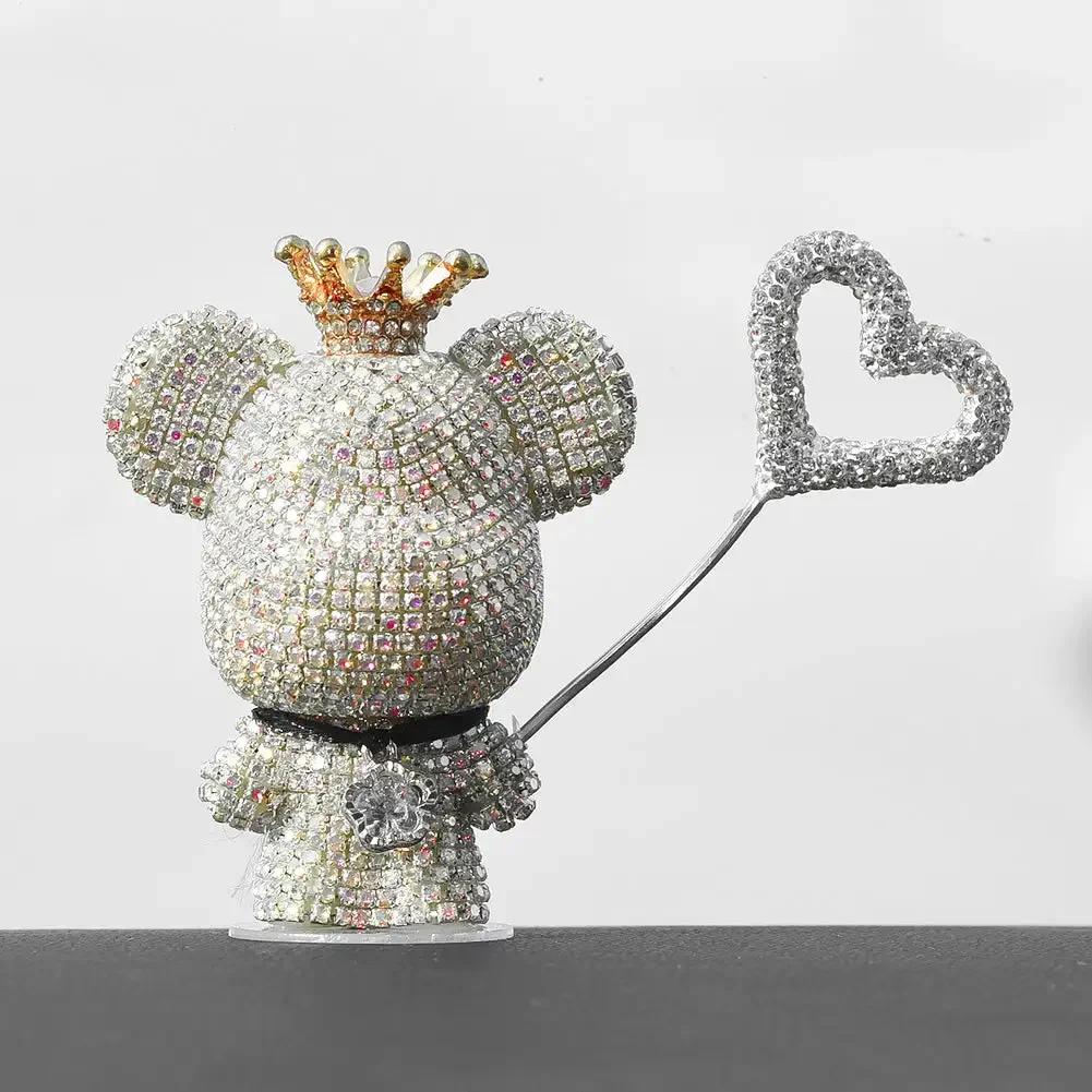 Автомобильный воздухозаборник в виде милого медведя из кристалла и бриллианта, ароматерапия, стойкий легкий аромат, блестящие стразы, автомобильные принадлежности, аксессуары для интерьера