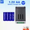 R7 AA Ni-MH Rechargeable Battery 2000mAh 1.2V AA R6 HR6 Battery Low Self-discharge Batteries With AAA/AA Battery Holder