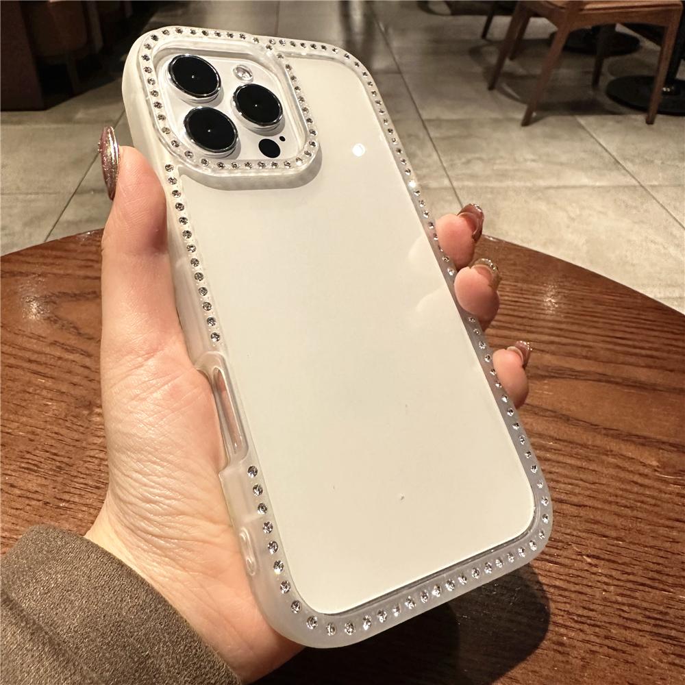 Роскошный Прозрачный Чехол со Стразами и Алмазами для For Iphone 16 15 14 Plus 13 12 11 Pro Max Ударопрочный Гибридный Акриловый Защитный Чехол