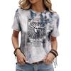 Summer Round Neck 3D Tie-dye Print Top Fashionable Casual Short Sleeved Women's T-shirts