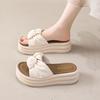 Internet Celebrity Slippers Women's Summer Wear Foreign Style Super Fire Thick Soles 2025 New Sandals with Skirt Bow Cool Slippers