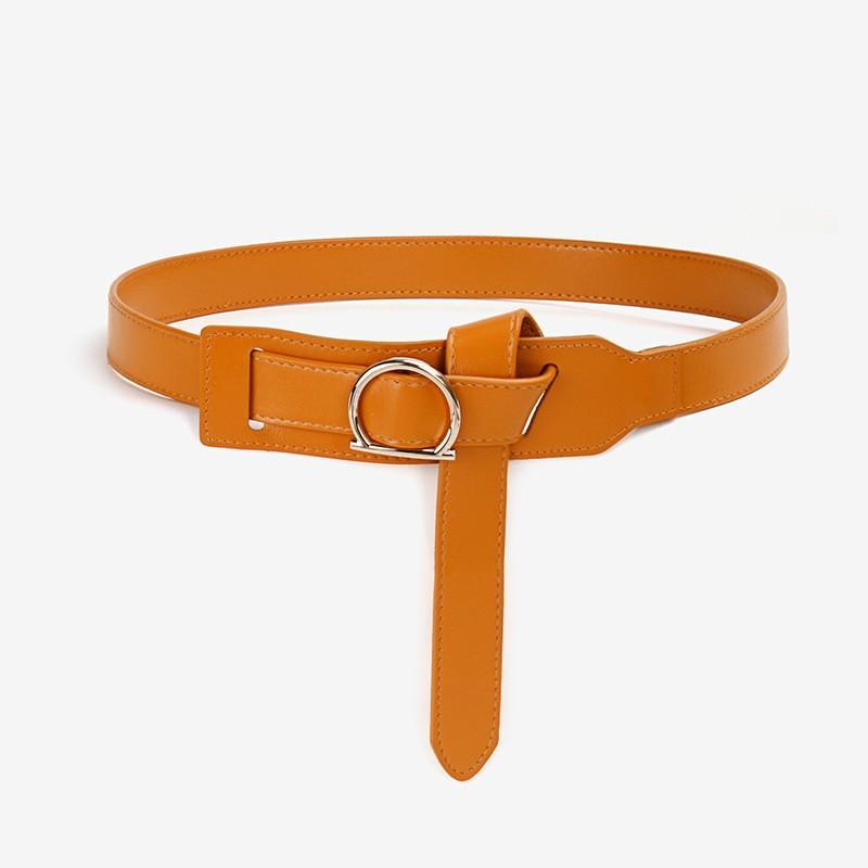 Women's Genuine Leather Belt Without Hole Design High-end Slimming Waist with Suit Jacket Trendy Women's Cowhide Leather Belt