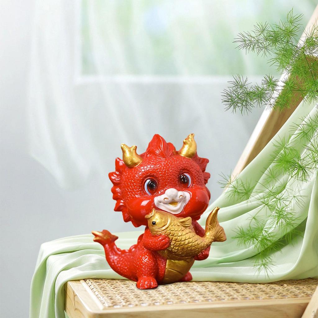 Статуя китайского дракона, годовые сувениры из смолы, ремесла, животные, для полки дома