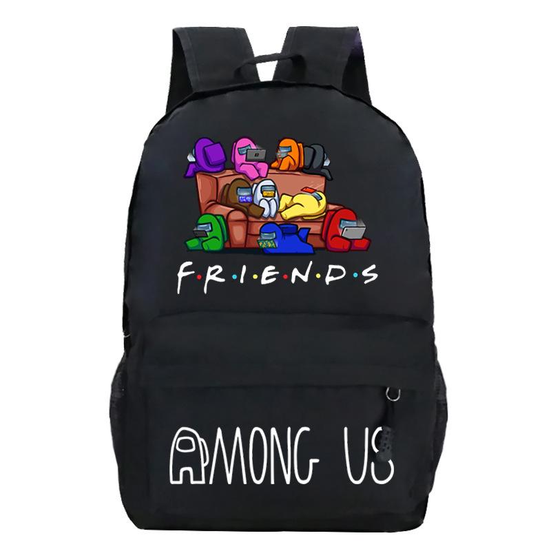 Игровые товары Among Us Мультяшный принт Школьная сумка + Сумка через плечо + Наплечная сумка Комбинация