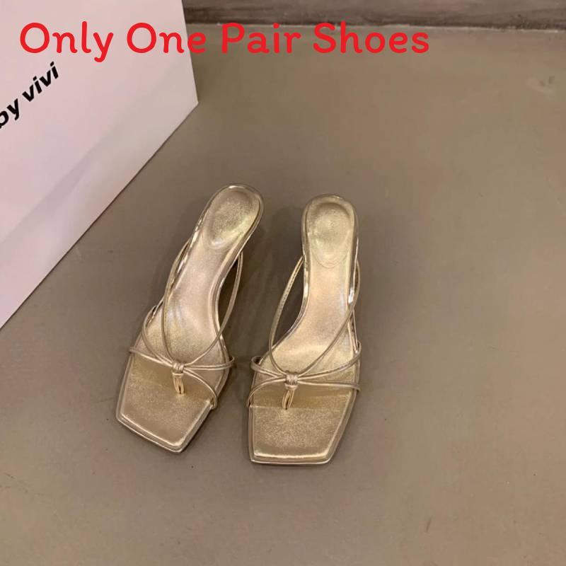 Summer High Heel Slide Sandals With Pu Upper For Elegant Womens Fashion