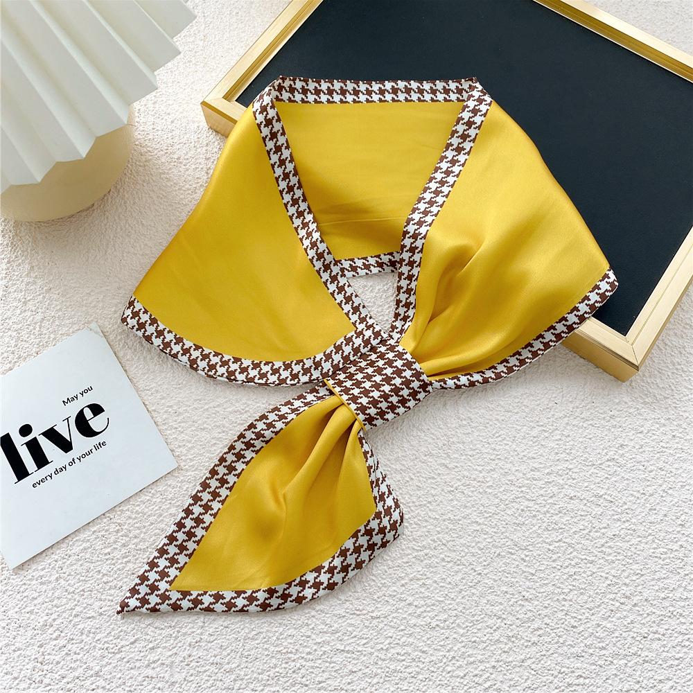New Style Cross Shaped Small Scarf For Women In Spring Autumn Summer Fashionable Temperament Tied Bag Headband Decorative Scarf