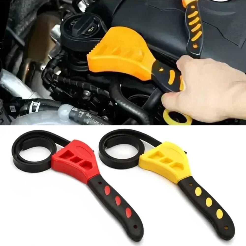 6inch Belt Wrench Oil Filter Puller Strap Spanner Chain Wrench Strap Opener, Adjustable Disassembly Tool