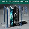 For Samsung Galaxy S25 Ultra Case Aluminum Alloy+Silicone Lens Kickstand Phone Cover with Tempered Glass Film