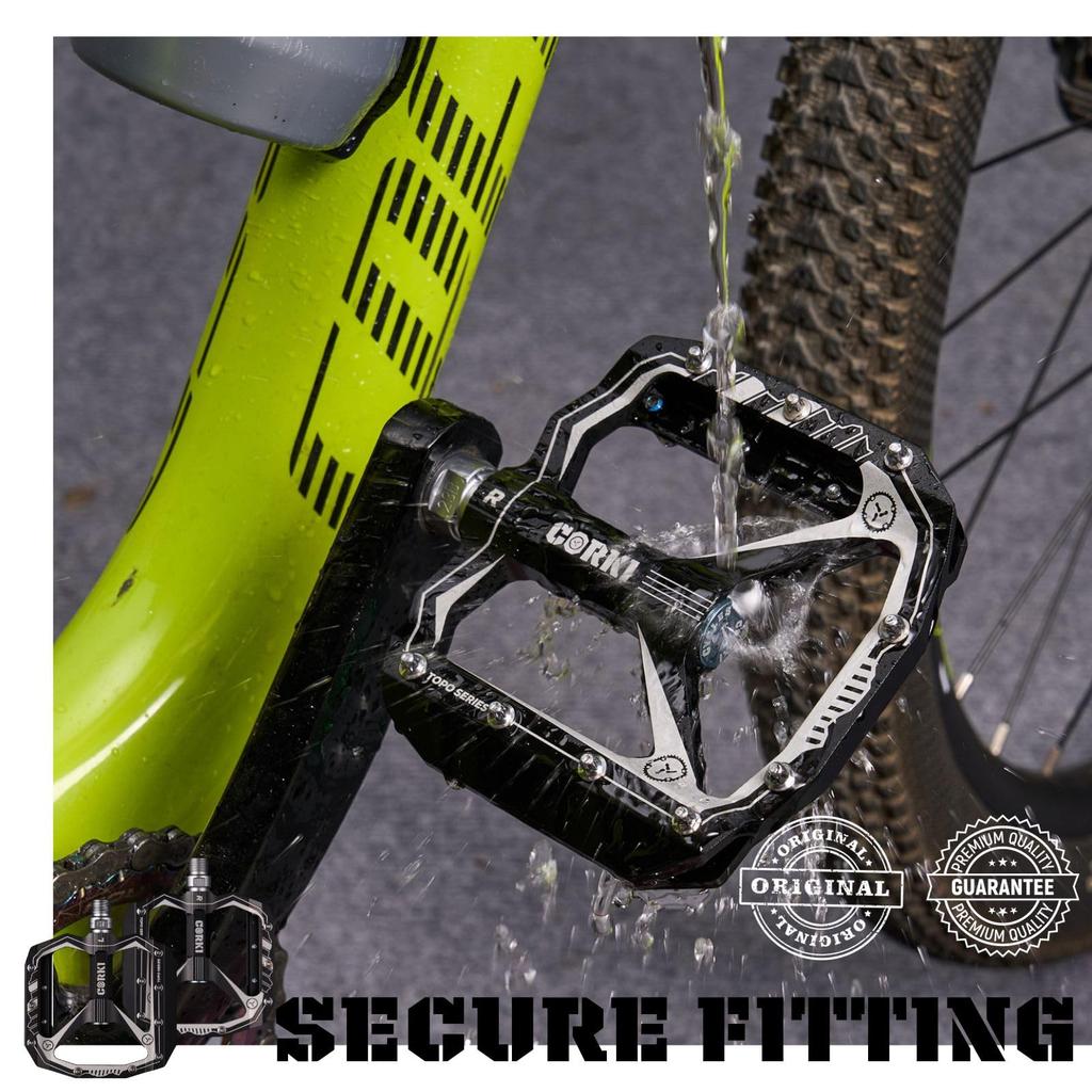 Велосипедные педали Corki Cycles, очень большие, плоские, для горного велосипеда, алюминиевый сплав, MTB, широкие педали, черные, педали, 4" - 9/16" -