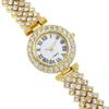 Luxury Rhinestone Quartz Watches Silver Watch Bracelet Set Vintage Rose Gold Watch  Casual Wear