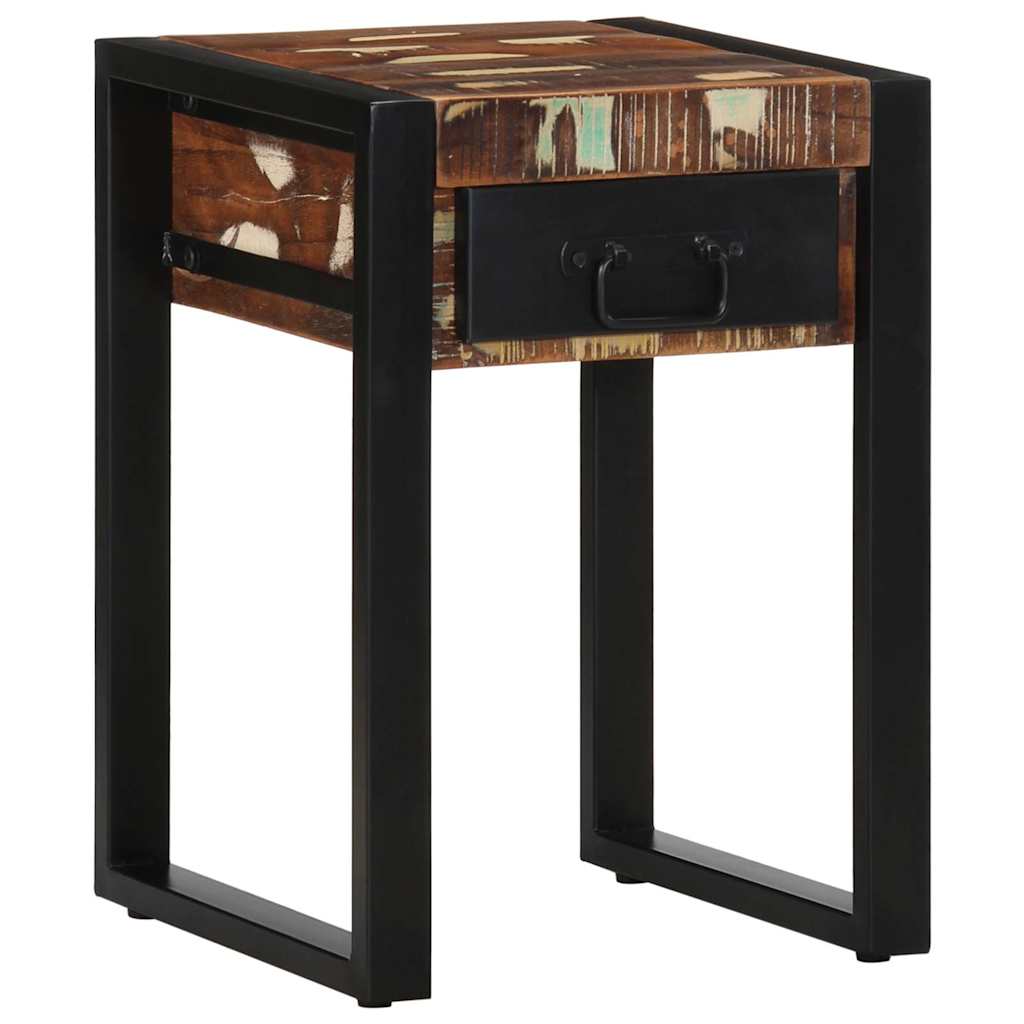 Side Table Multicolored 35 x 35 x 50 cm Solid Reclaimed Wood
