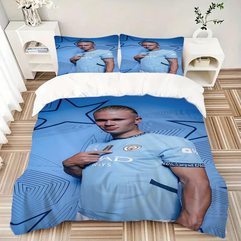 Man City Player Portrait Print 3Pcs Bedding Setduvet Cover With 2 Bedropillowcase Home Birthday Gift