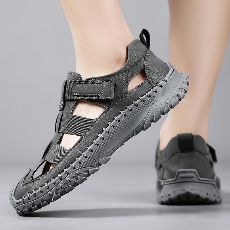 Летние мужские сандалии, высококачественная дышащая повседневная мужская обувь, нескользящие пляжные сандалии для походов, скалолазания, водонепроницаемые кроссовки