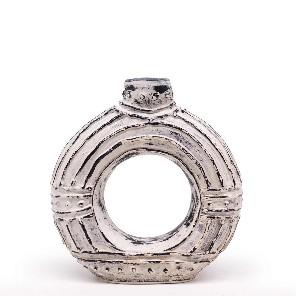 Donut Vase, Cream 18cm