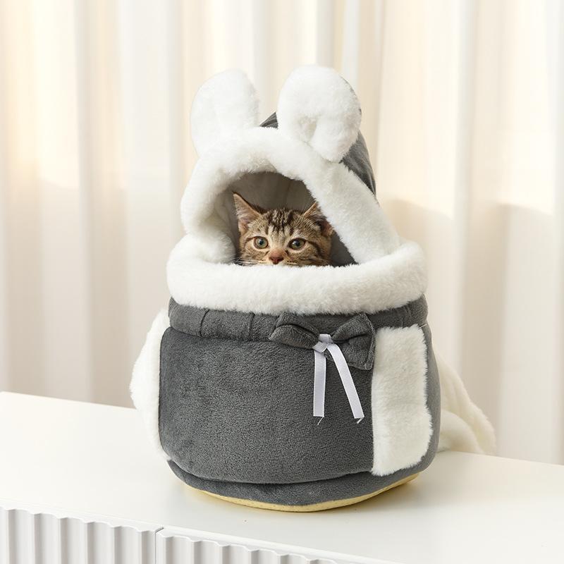Сумка-переноска для домашних животных, маленький рюкзак для кошек и собак, зимний теплый мягкий плюшевый рюкзак для переноски домашних животных, клетка для прогулок на открытом воздухе, подвесная нагрудная сумка для котенка