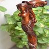 Mermaid Wooden Carved Walking Stick Cane Handmade Wood Crafted Comfortable Handle Hand Carved Cane Ergonomic Handle for Comfort