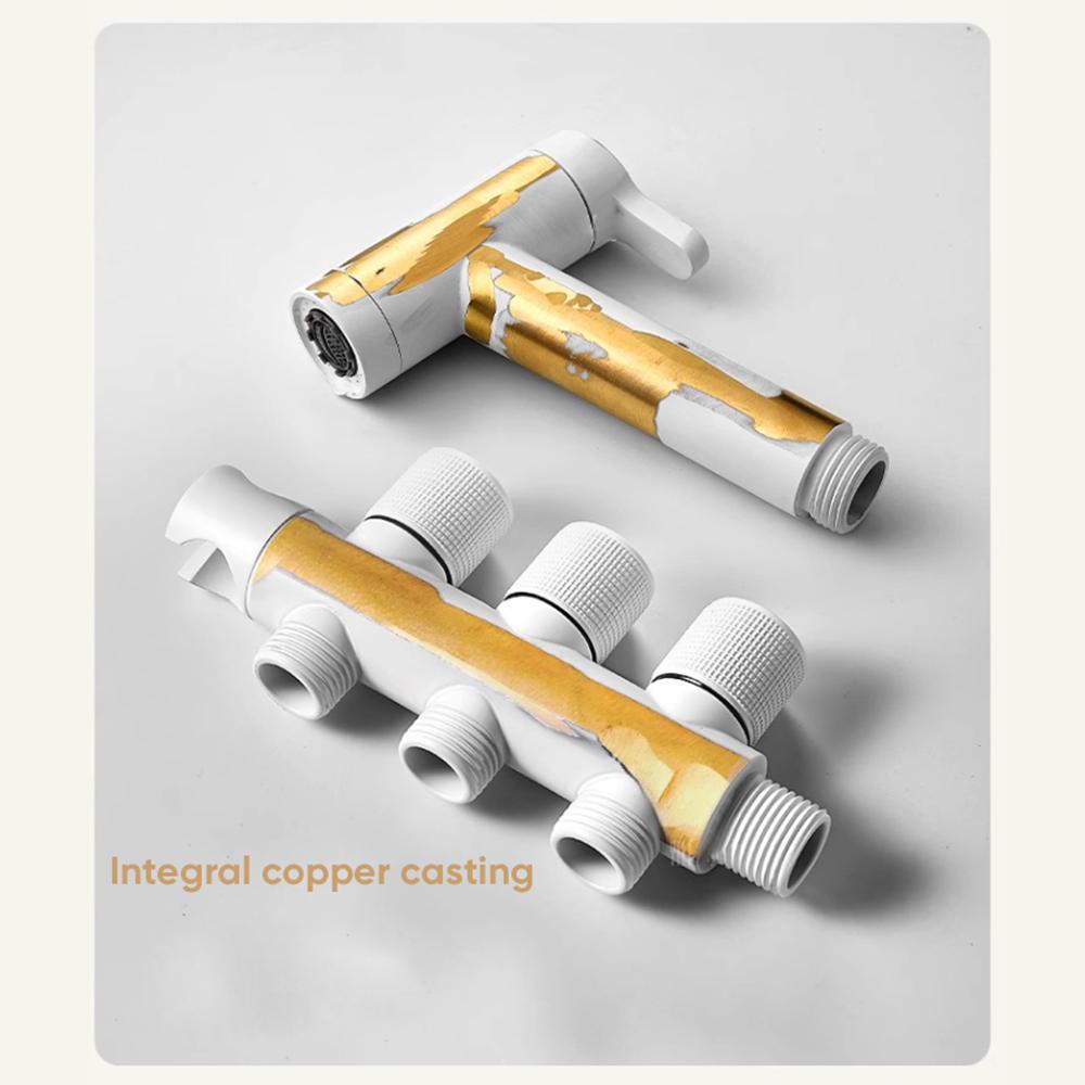 Ручной распылитель для биде, белый латунный распылитель для душа, ручной распылитель для унитаза, биде, смеситель, насадка для душа, самоочищающаяся 811591