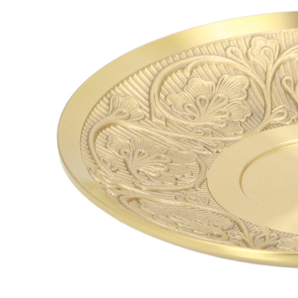 Flower Carving Coffee Cup Saucer Fine Polished Storage Display Tray Ornamental Plate Home Decor