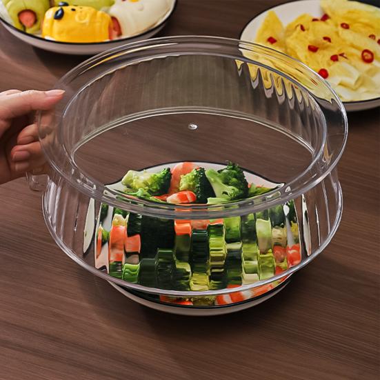 Microwave Splatter Cover for Food 9.4 Inch Microwave Plate Food Cover with Easy Grip Handle Anti-Splatter Lid BPA Free Microwave Cover for Most