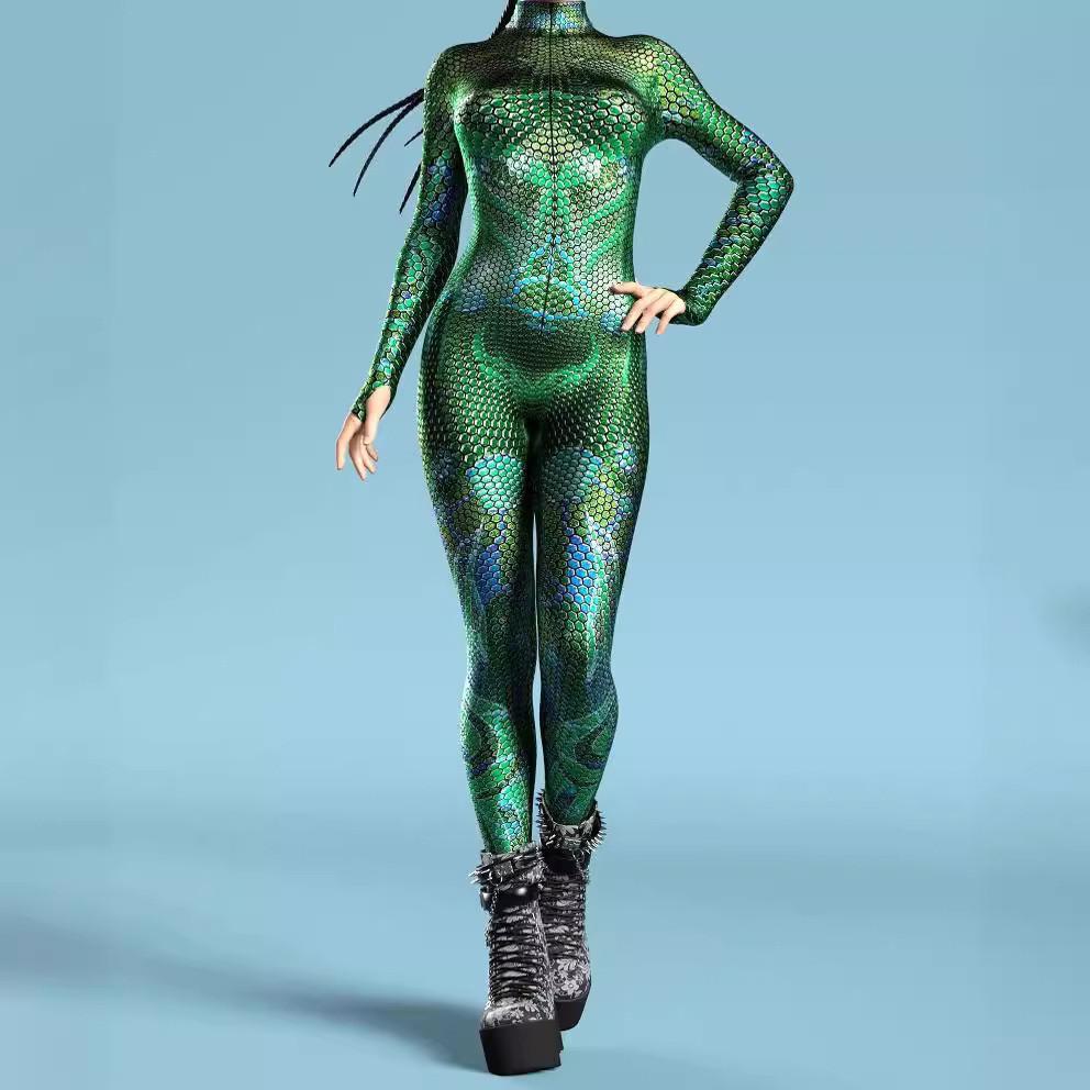 Halloween Adult Cosplay Jumpsuit With 3d Digital Print For Costume Party And Role Play