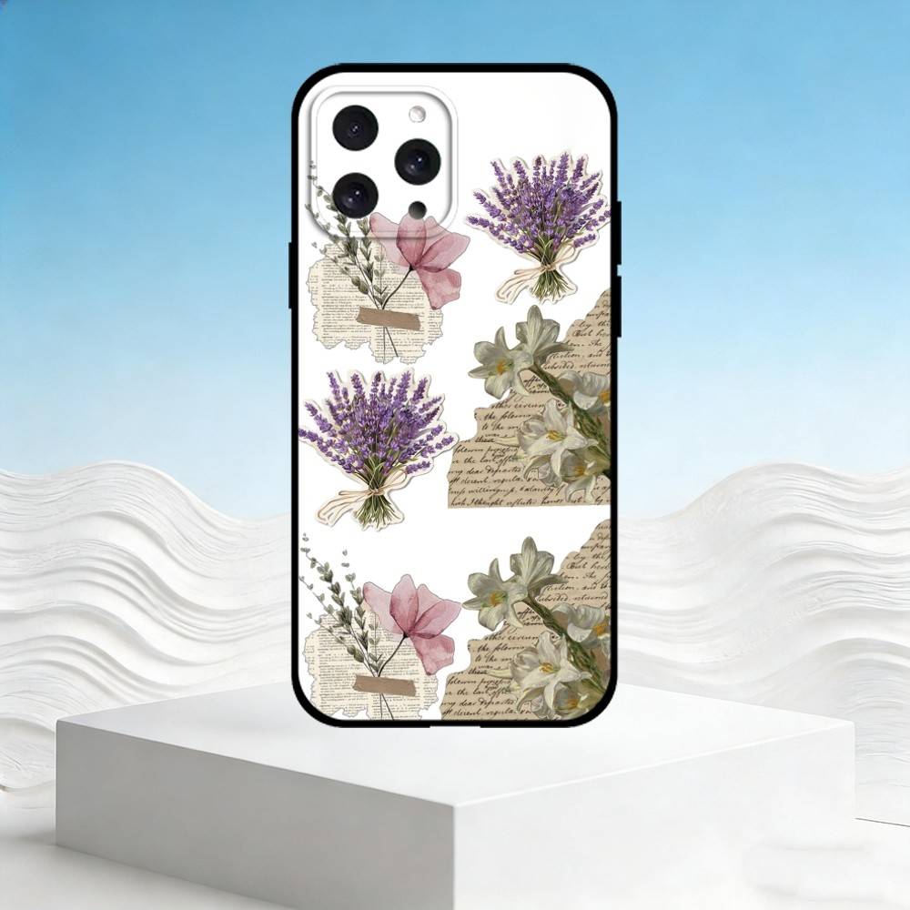 Чехол для телефона M-Мозаичная живопись Для iPhone 17,16,15,14,13,12,11 Plus,Pro Max,SE4 Мягкий силиконовый Черный чехол