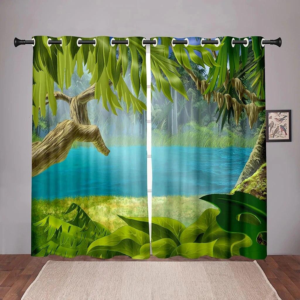 Природа Лес Дерево Листья Плотные Оконные Шторы Для Спальни Гостиная Ванная Комната Кухня Прихожая Высокая Затененность Различные Узоры
