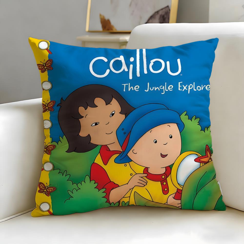classic cartoon Caillou Cushion Cover Soft & Easy-Wash Pillow Case – Versatile for Couch, Bed, Travel and Office