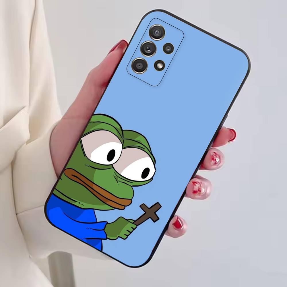 P-Pepe the Frog Funny Phone Case Black Silicone Soft For Samsung S25,S24,S21,S22,S23,S30,Ultra,S20,Plus,Fe,Lite