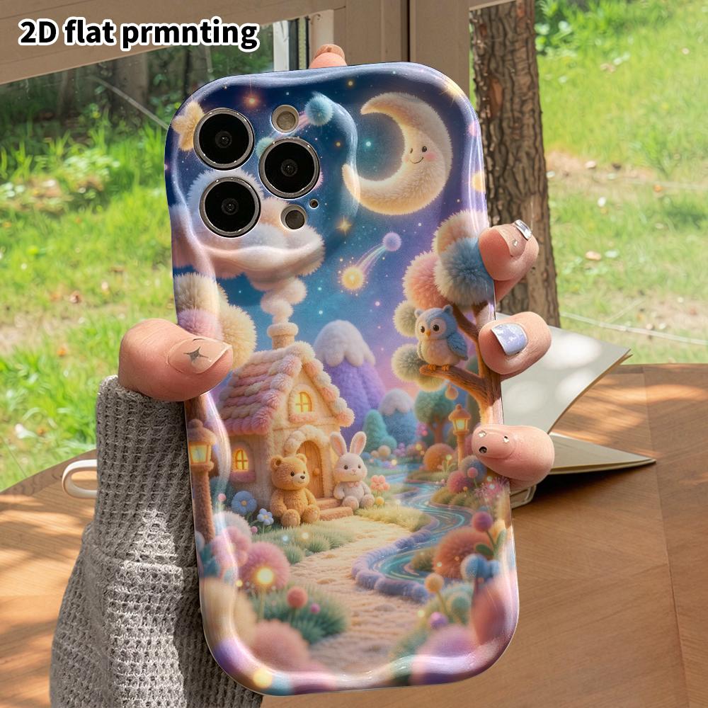 Phone Case: 2D flat, fits iPhone 18 17 16 15 14 13 12 Pro protective case, fairy tale cottage, perfect Christmas and Halloween holiday gift
