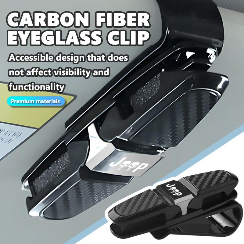 AKI2 Car Sun Visor Glasses Storage Clip Sunglasses Clips Card Ticket Holder For Jeep JK Gladiator Cherokee Compass Renegade Patriot