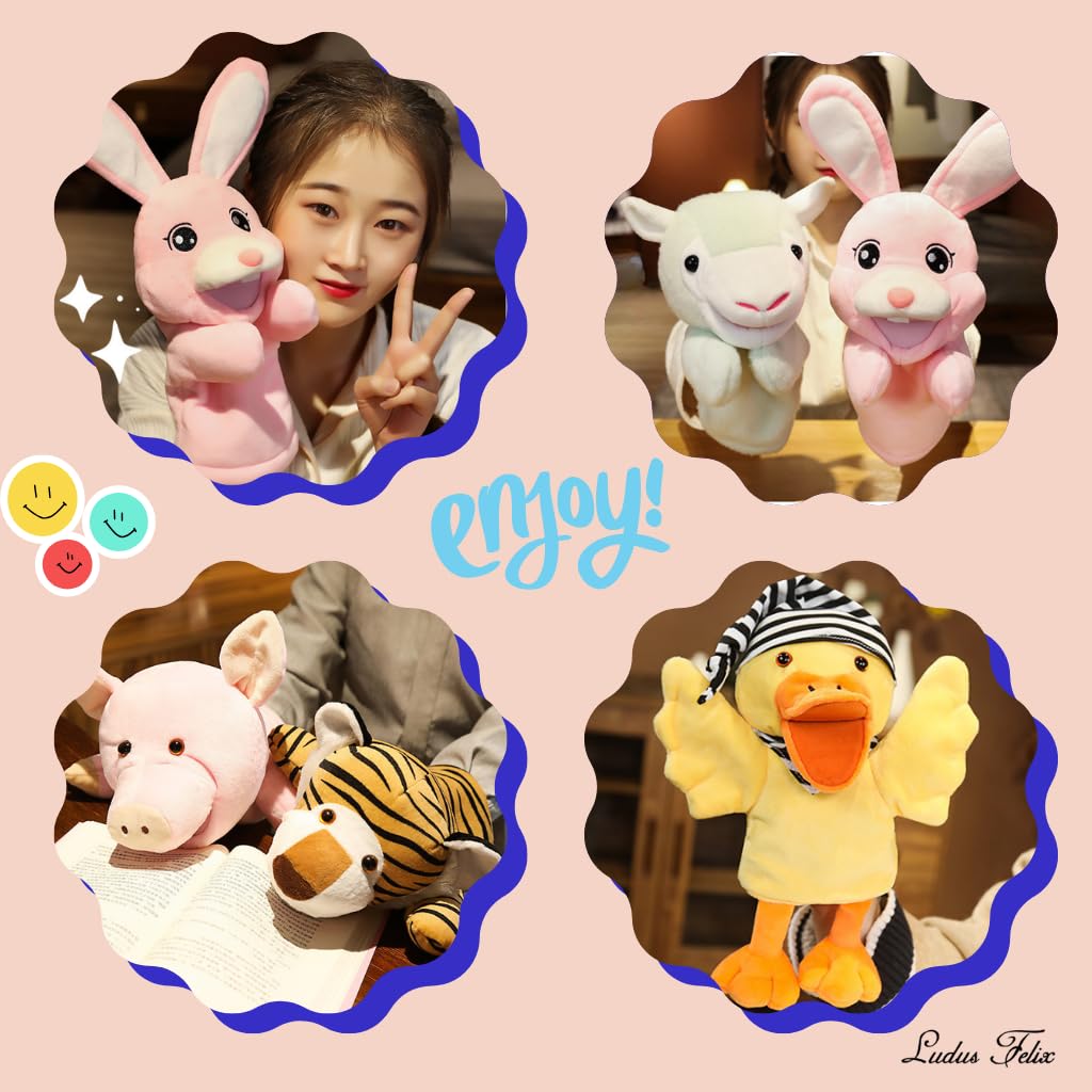 Ludus Felix Hand Puppet [Tested by a domestic testing institution] Puppet show glove puppet ventriloquism plush toy (Pink Rabbit)