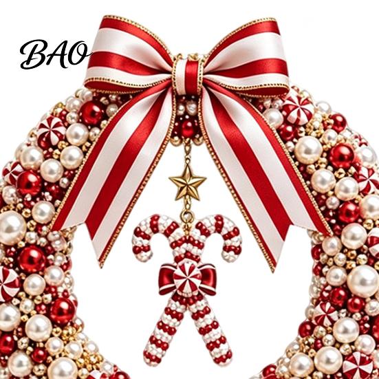 Stress Free DIY Crafting Kit Christmas Pearl Wreath Kit, Handmade Beaded Holiday Door Decor, Decoration Wall Hanging Elegant Craft Project for