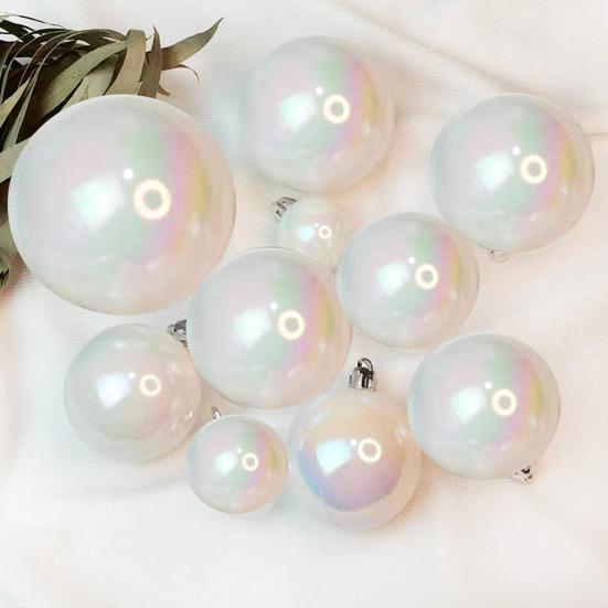 10 шт. переливающиеся рождественские шары небьющиеся шары подвесные украшения многоразовые елочные украшения