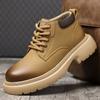 Мужские универсальные ботильоны на шнуровке, рабочая обувь, повседневные высокие ботинки в стиле ретро для мужчин, натуральная кожа, мужские мотоциклетные ботинки